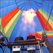 Picture Of Fabric And Engine Of Hot Air Balloon